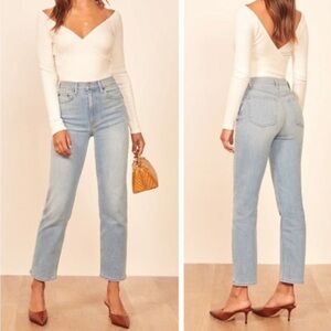 Reformation Claudia High Relaxed Jeans Curacao - Size 23
